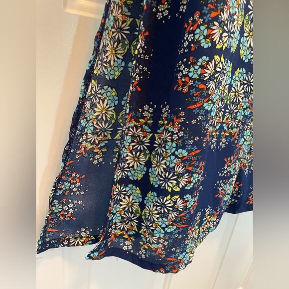 Socialite Blue Multi Floral Print High Slit Maxi Skirt size Small - Picture 4 of 10